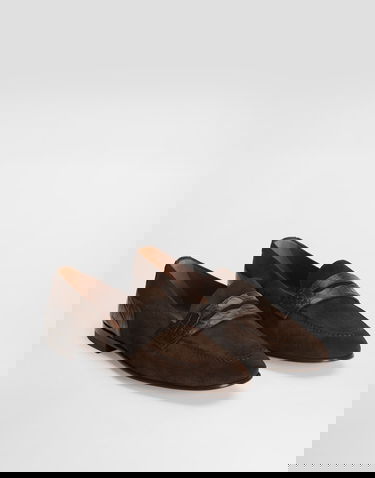 Sneakers og sko Dolce & Gabbana Split Calfskin Alligator Driver Loafers Brun | A50717A2E228M157, 1