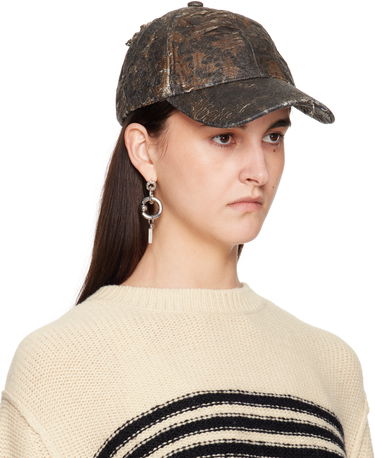 Kasket Acne Studios Acne Studios Distressed Monogram Baseball Cap Brun | C40401-, 1