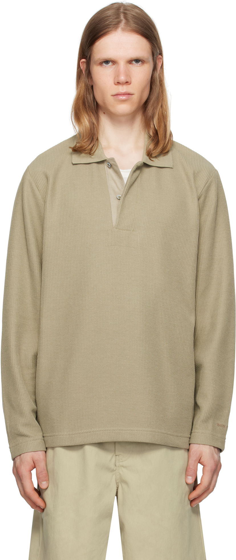 Polo skjorte NORSE PROJECTS Norse Projects Ruben Double Face Long Sleeve Polo Grøn | N10-0214