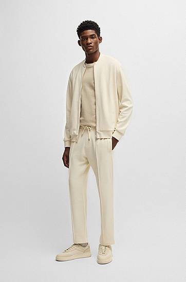T-shirt BOSS Regular-Fit Cotton and Linen T-Shirt Beige | 50537488, 1