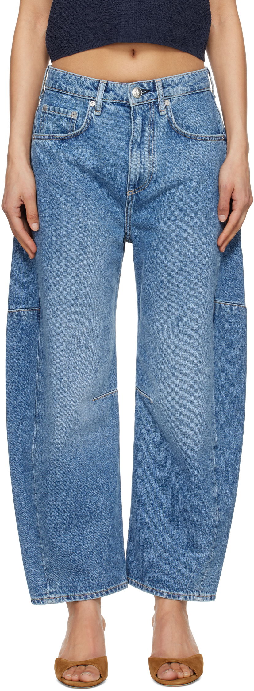 Jeans rag & bone rag & bone Charlie Ankle-Length Barrel Jeans Blå | WDD25S2994RGAC