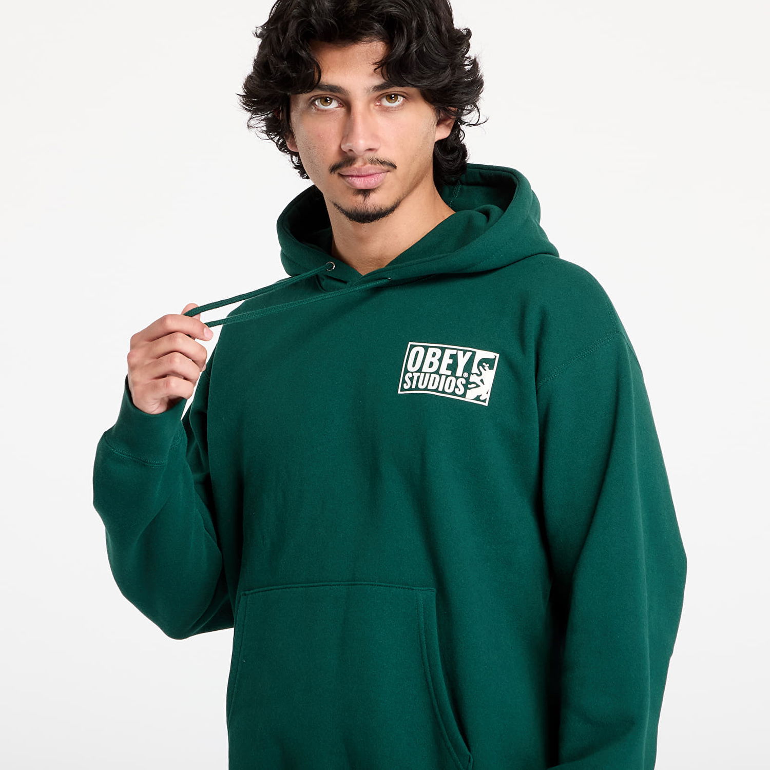 Sweatshirt OBEY Studios Icon Hoodie Sweatshirt Grøn | 112843977-RFR, 1