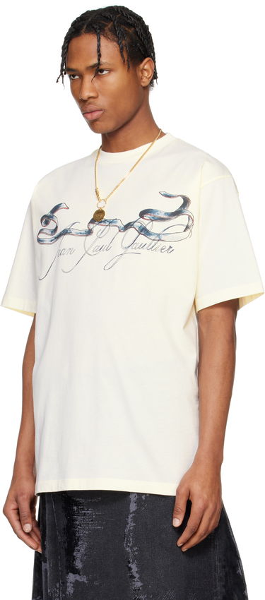 T-shirt Jean Paul Gaultier Jean Paul Gaultier Oversized Tattoo Ruban T-Shirt Beige | 25/34-F-TS118I-J090-0500, 3