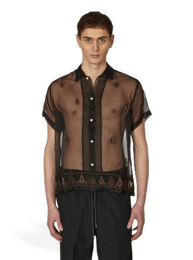 Skjorte Bode Pearl Paisley Shirt Sort | MRSH000134 BKMLT