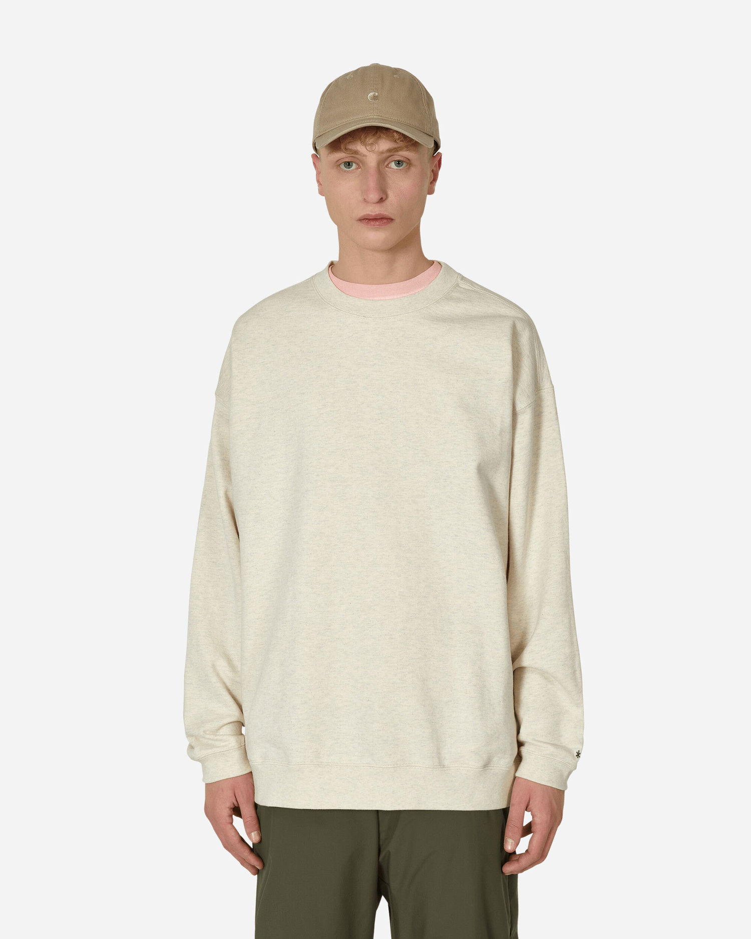Sweatshirt Snow Peak Recycled Cotton Crewneck Sweatshirt Beige | SW-22SU401 OM, 0