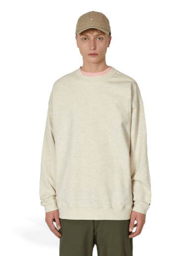 Sweatshirt Snow Peak Recycled Cotton Crewneck Sweatshirt Beige | SW-22SU401 OM