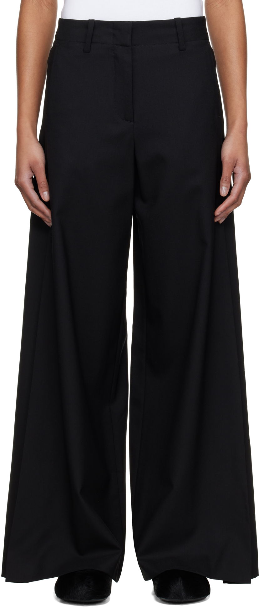 Bukser KENZO Kenzo Paris Wide-Leg Trousers Sort | FF52PA0999RA