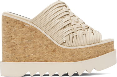 Tilbehør Stella McCartney Stella McCartney Sneak-Elyse Woven Platform Wedge Sandals Beige | 810545APADB0, 0