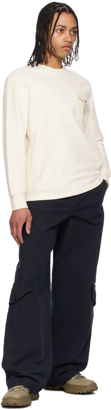 Sweater Moncler Moncler Cotton Pocket Sweatshirt Hvid | K10918G0006789AUJ, 3