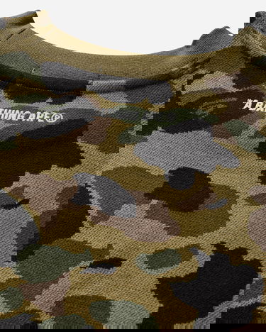 Sweater BAPE 1st Camo Jacquard College Crewneck Sweatshirt Grøn | 1L30113307 GREEN, 3