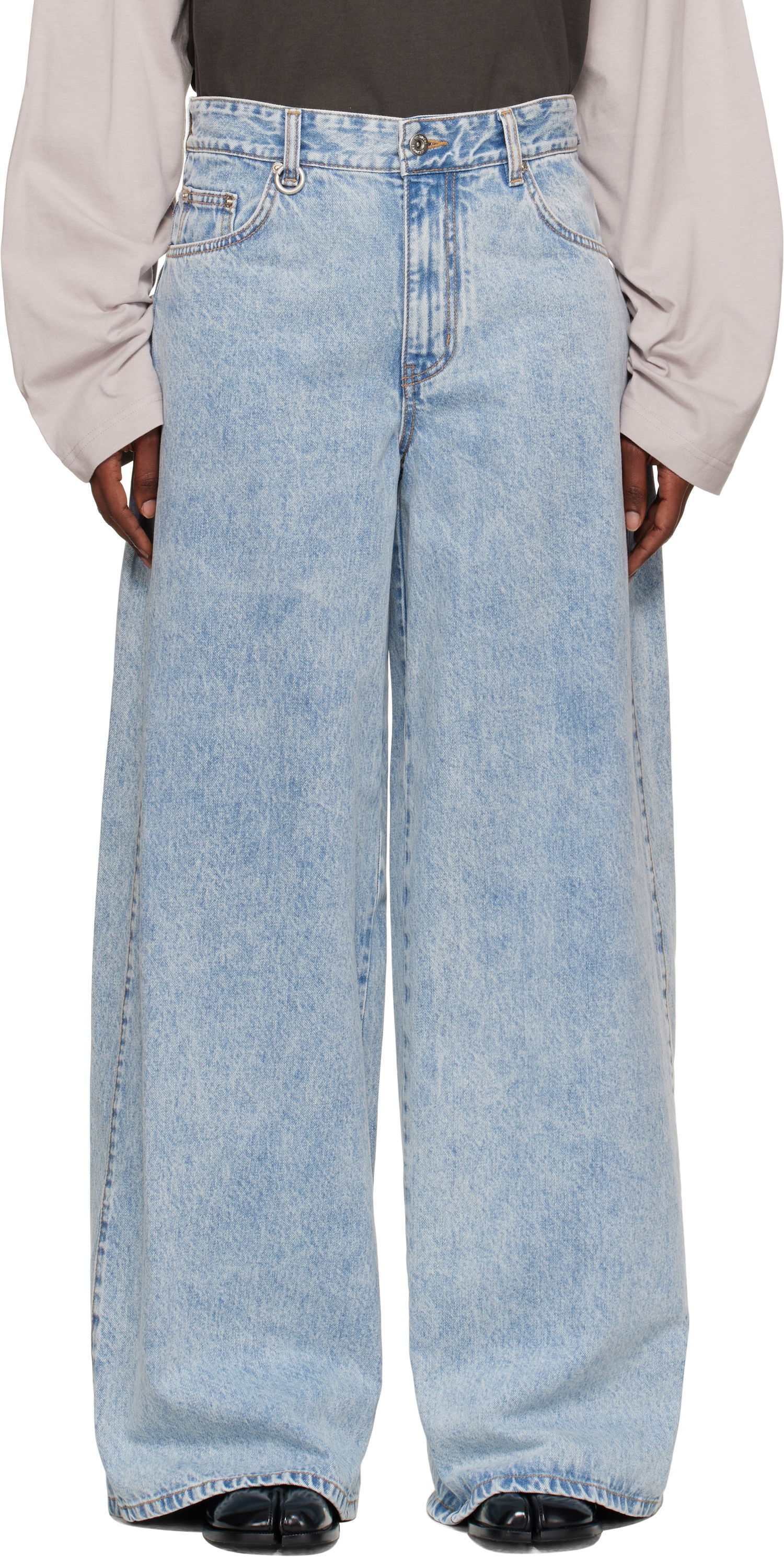 Jeans We11done We11done Oversized Low-Rise Jeans Blå | WD-DP2-25-337-W-SK, 0