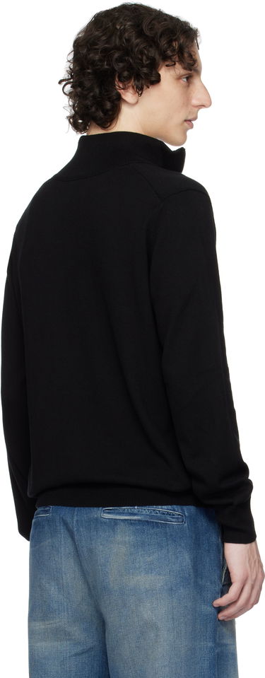 Sweater BOSS Zip-Neck Cotton-Cashmere Sweater Sort | 50527585, 3