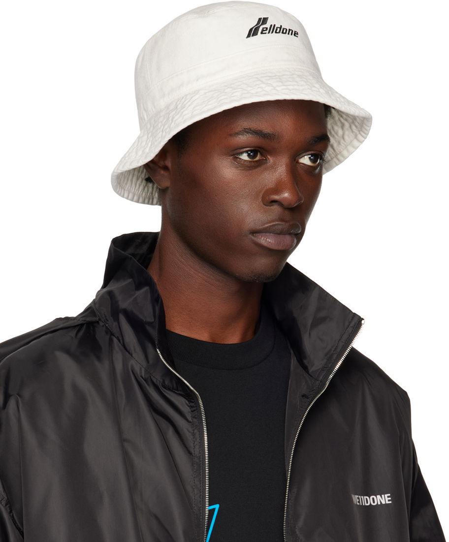 Hat We11done We11done Washed WD Logo Bucket Hat Hvid | WD-AH3-22-426-U-WH, 1