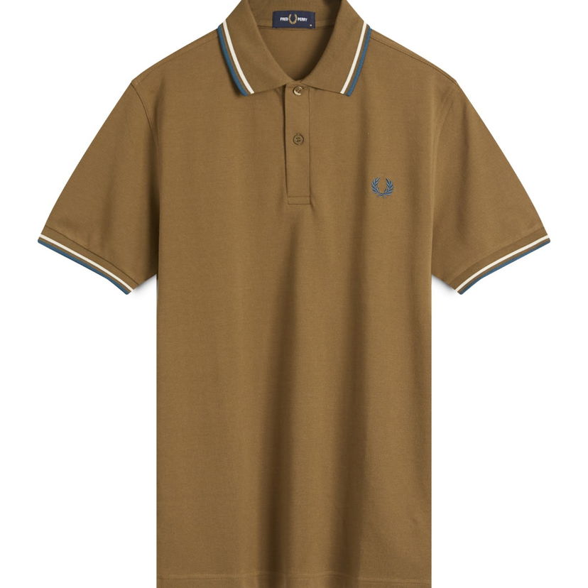 Polo skjorte Fred Perry Fred Perry Twin Tipped Polo Shirt, Size Large Brun | M3600-Z60