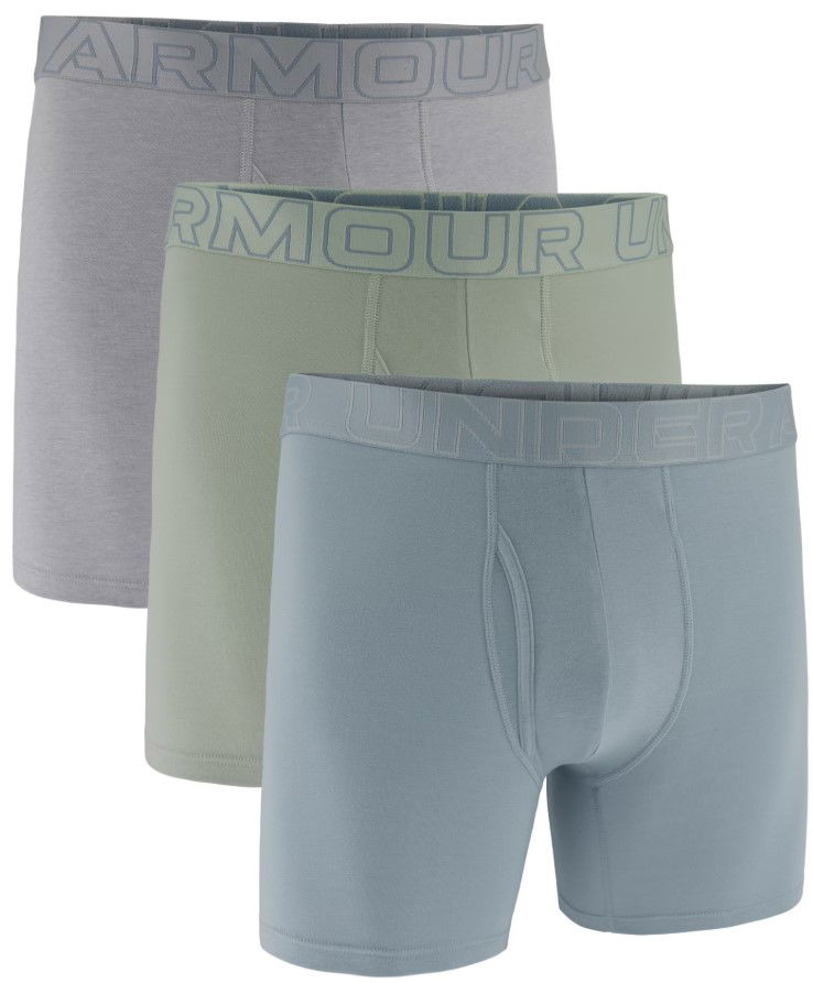 Boksere Under Armour Under Armour Performance Cotton 6" Boxer Briefs - 3-Pack Grå | 1383889-465, 1