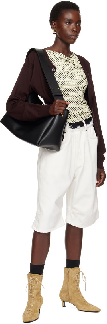 Skuldertaske AMI AMI Paris Large Carrousel Leather Shoulder Bag Sort | ULL028.AL0103, 3