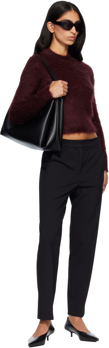 Sweater Max Mara Max Mara Adatti Fuzzy Cropped Mock-Neck Sweater Bourgogne | 2521366263600, 3