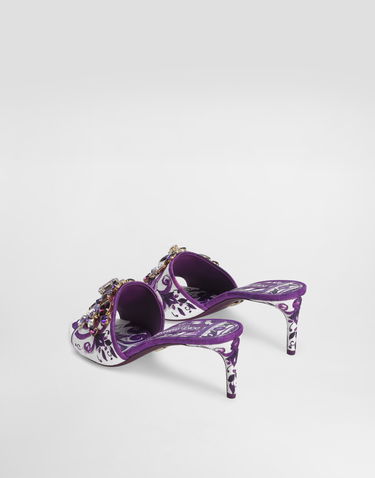 Tilbehør Dolce & Gabbana Dolce & Gabbana Brocade Jewel Embroidered Mules Lilla | CR1744AE123I03TN, 2