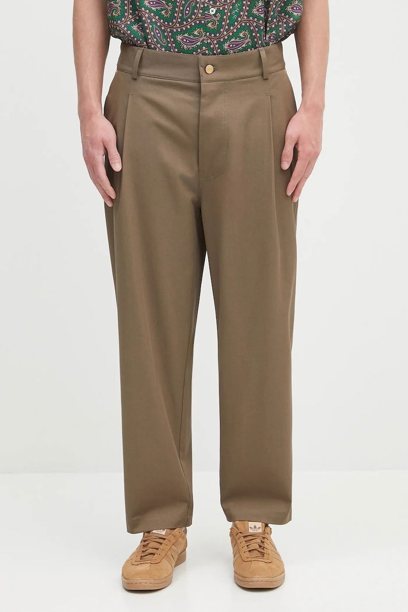 Bukser Drôle de Monsieur Drôle de Monsieur Le Pantalon Cropped Twill Pants Brun | H.BP155.CO214