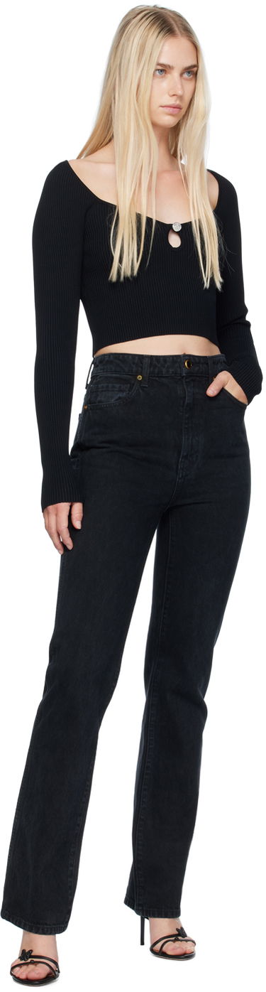 Sweater Moschino Designer Cutout Knit Top Sort | 242K10915, 3