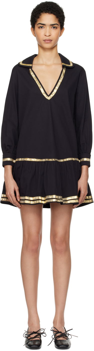 Kjole Bode Bode Tinsel Tape Minidress Sort | WRF24DR015, 0