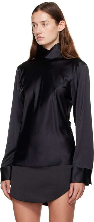 Skjorte Courrèges Courrèges Off-Shoulder Satin Top Sort | 325CCH094VI0073, 3
