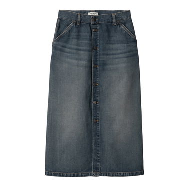 Nederdel Carhartt WIP Worn Wash Button-Front Denim Midi Skirt Blå | I034647_8, 0