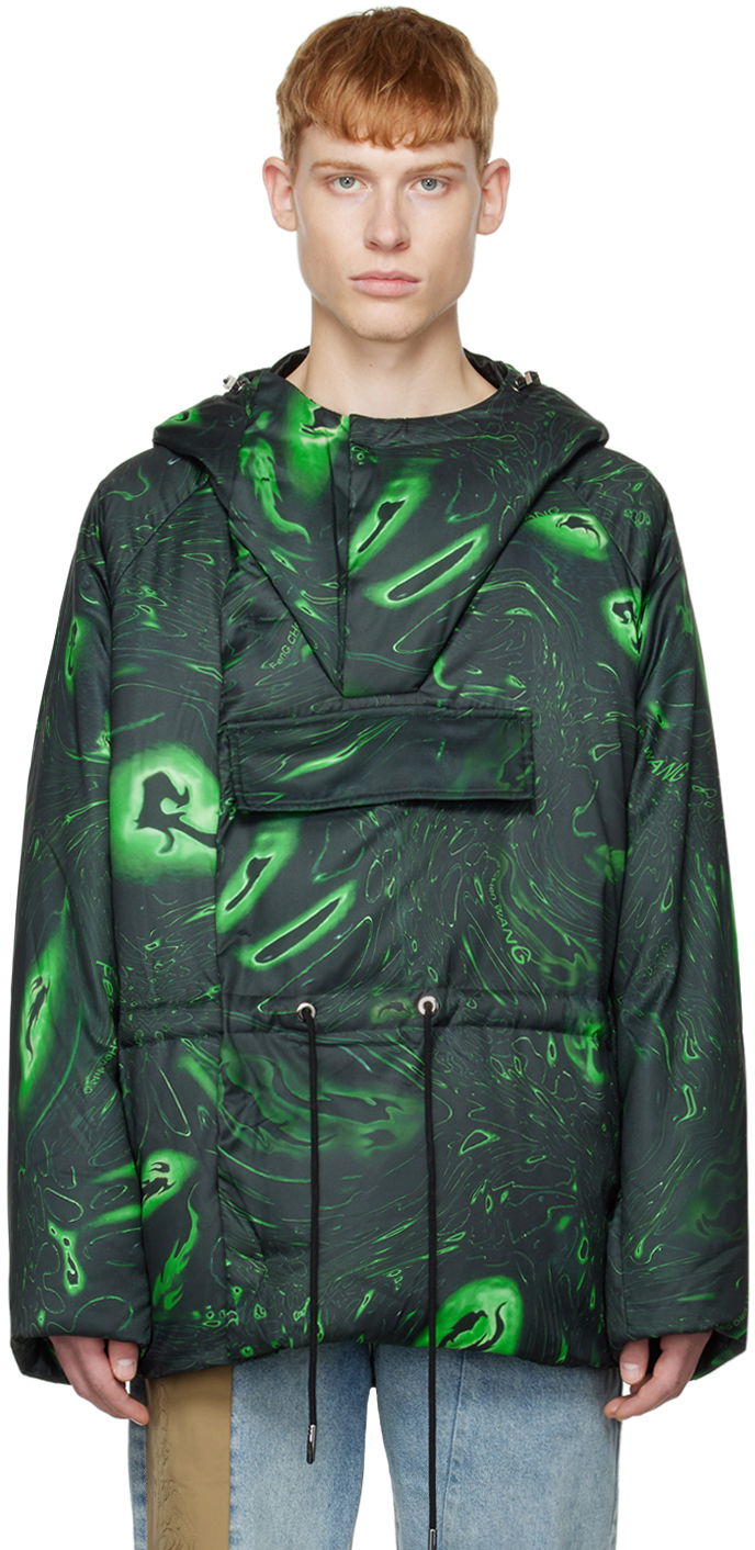Parka Feng Chen Wang Feng Chen Wang Graphic Down Jacket Grøn | FUF14JK05