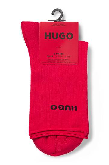 Sokker BOSS Two-Pack of Quarter-Length Socks with Logo Rød | 50502080, 1