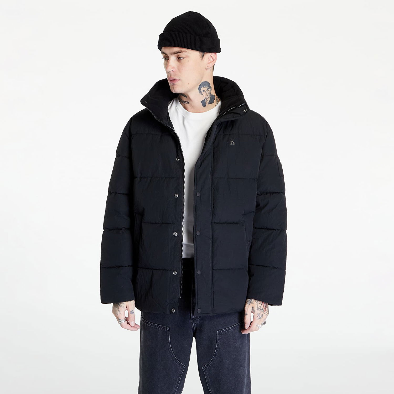 Puffer jakke CALVIN KLEIN Jeans Badge Oversized Puffer Sort | J30J321915 BEH, 0