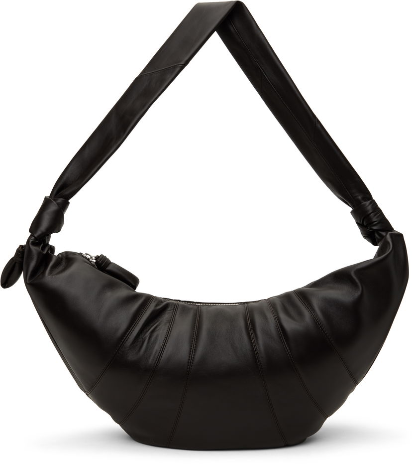Skuldertaske LEMAIRE LEMAIRE Large Croissant Leather Shoulder Bag Sort | BG0000 LL095