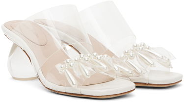 Tilbehør Simone Rocha Simone Rocha Beaded Perspex Heeled Sandals Hvid | LH12B 0743, 3