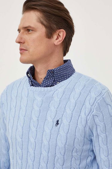 Sweater Polo by Ralph Lauren Cable Knit Sweater Blå | 710775885, 0