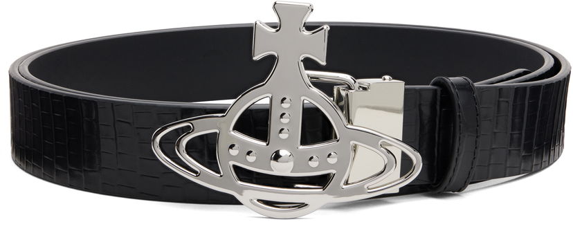 Bælter Vivienne Westwood Vivienne Westwood Line Orb Buckle Belt Sort | 82010071U-L00C0-