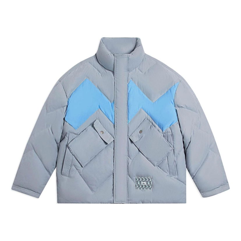 Puffer jakke Li-Ning Geometric Print Warm Down Jacket Blå | AYMS163-4