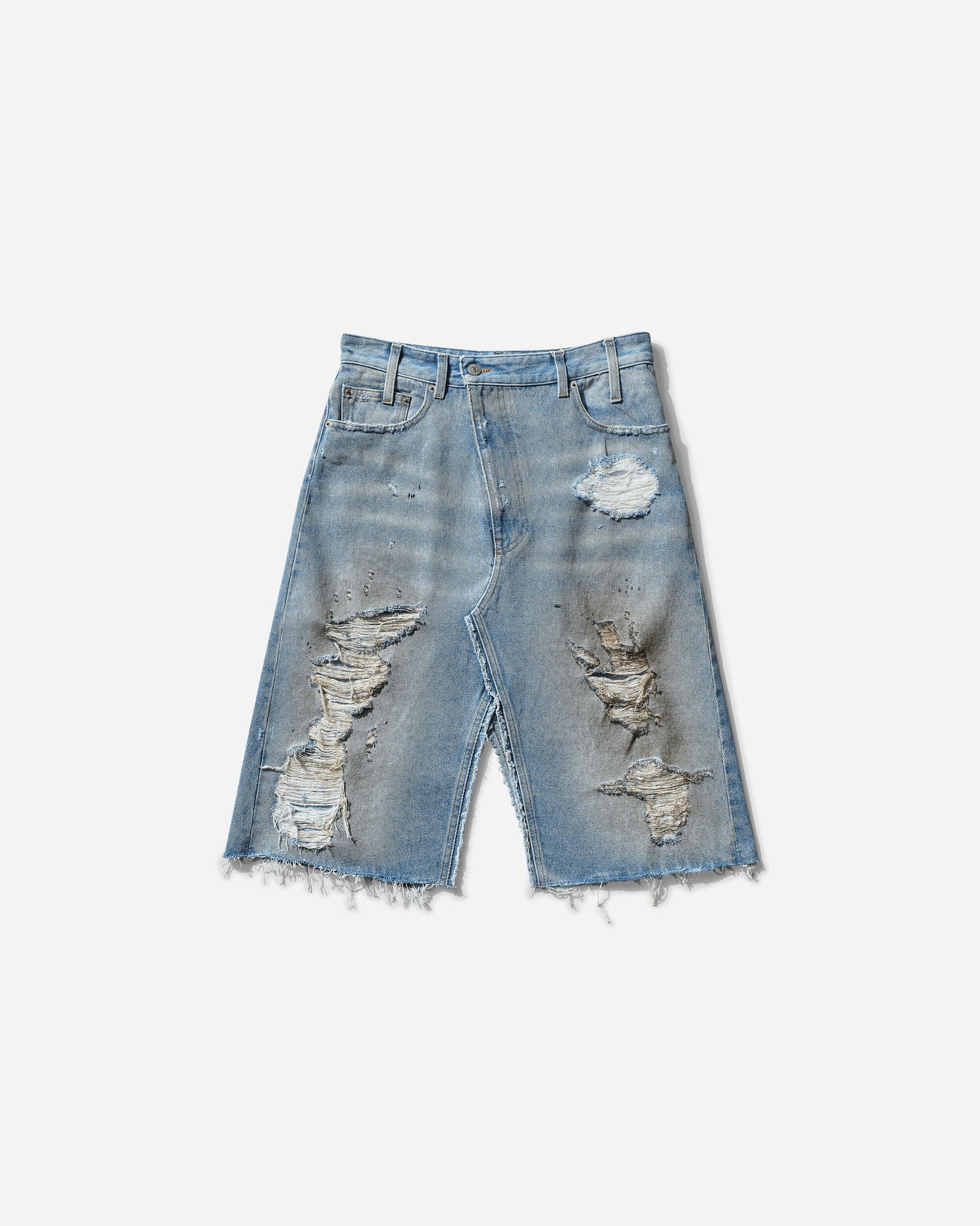 Nederdel Maison Margiela Distressed Denim Long Skirt Blå | S62MI0034 964, 0