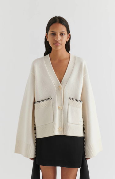 Sweater AXEL ARIGATO Glaze Relaxed Cardigan Beige | A2134002, 7