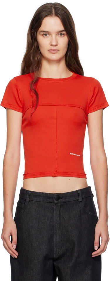 T-shirt Eckhaus Latta Eckhaus Latta Lapped Baby T-Shirt Rød | 303-EL-PF25-R -, 0
