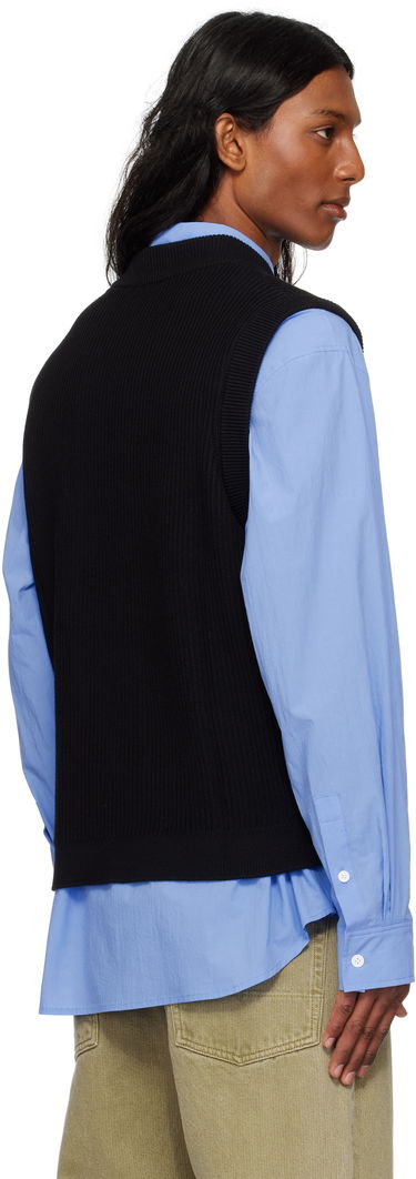Sweater MAISON KITSUNÉ Maison Kitsuné Handwriting Ribbed Vest Sort | OM00810KT1126, 2
