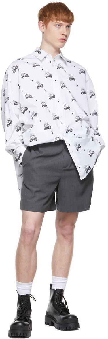 Skjorte We11done Print Cotton Shirt Hvid | WD-BL1-22-213-U-WH, 3