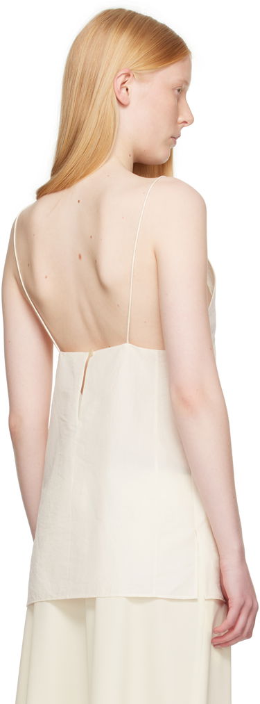Tanktop Khaite Khaite Talsie Linen Cami Top Hvid | 2396385, 2