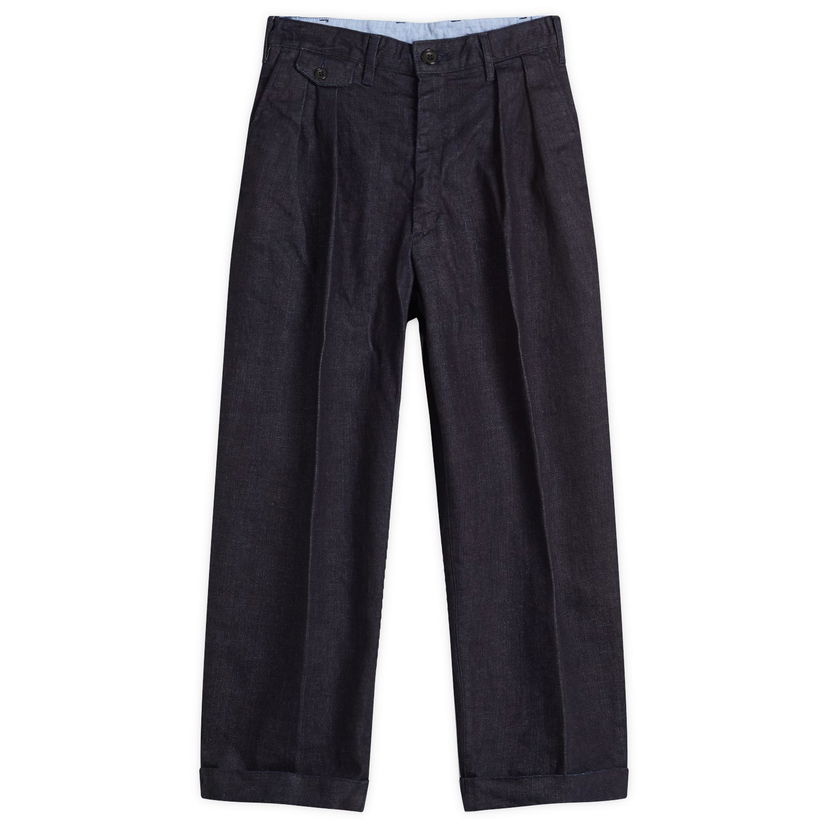 Bukser BEAMS Beams Plus 2 Pleat Denim Trousers, Size Large Blå | 3823-0104-578-78