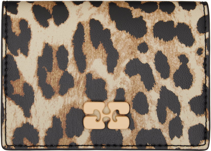 Tegnebog GANNI GANNI Leopard Bou Flap Card Holder Beige | A6545