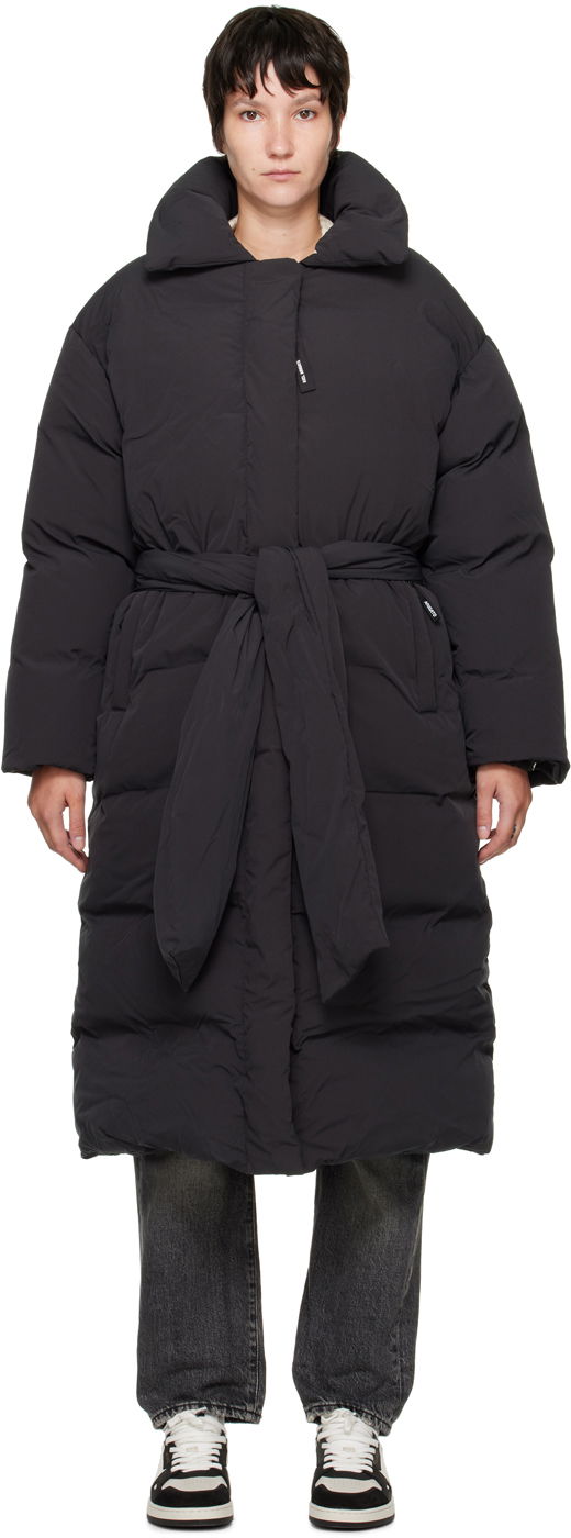 Puffer jakke AXEL ARIGATO Long Down Coat With Removable Hood Sort | A0531003