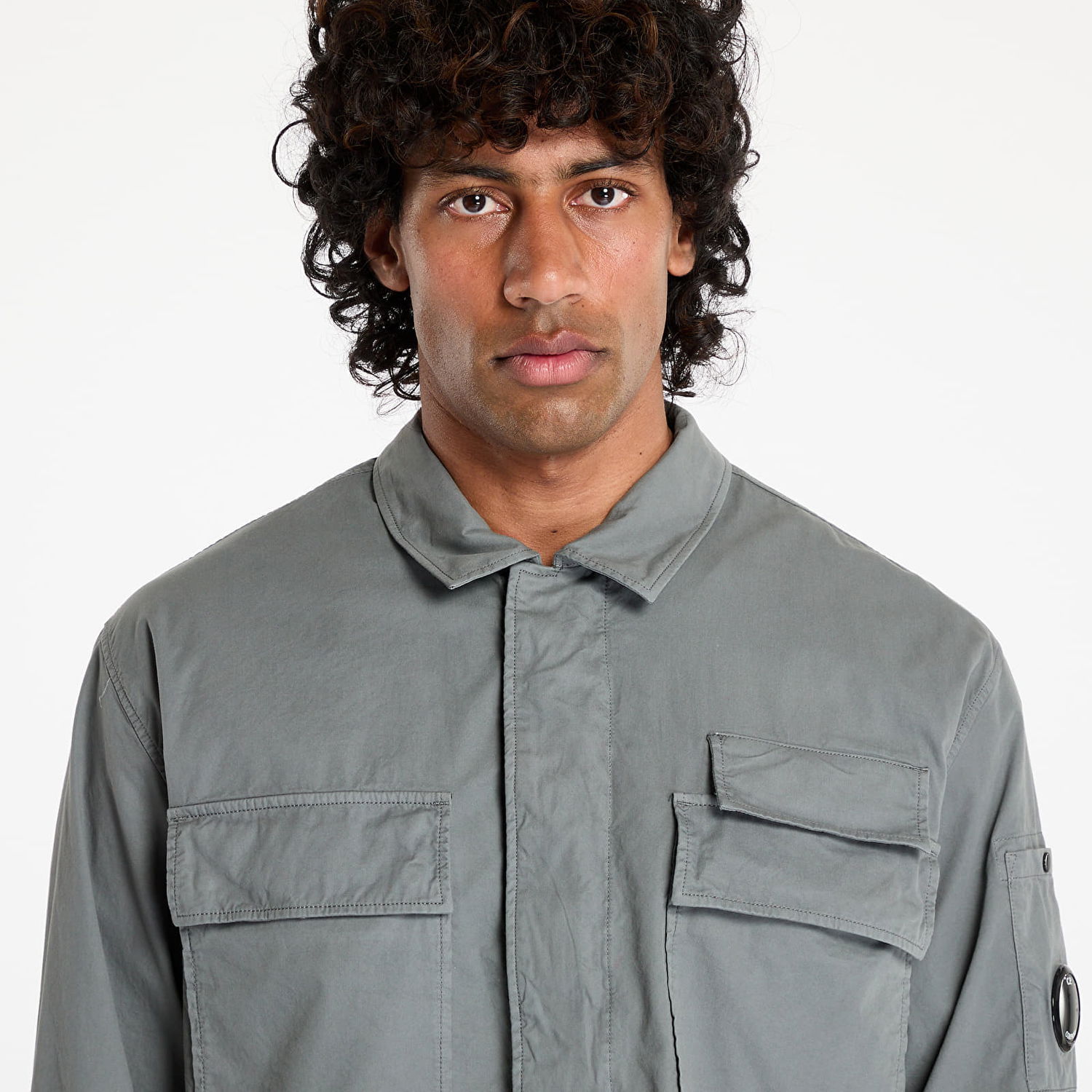 Skjorte C.P. Company C.P. Company Organic Gabardine Utility Lens Shirt Grå | 18CMSH128A110143G-935, 1