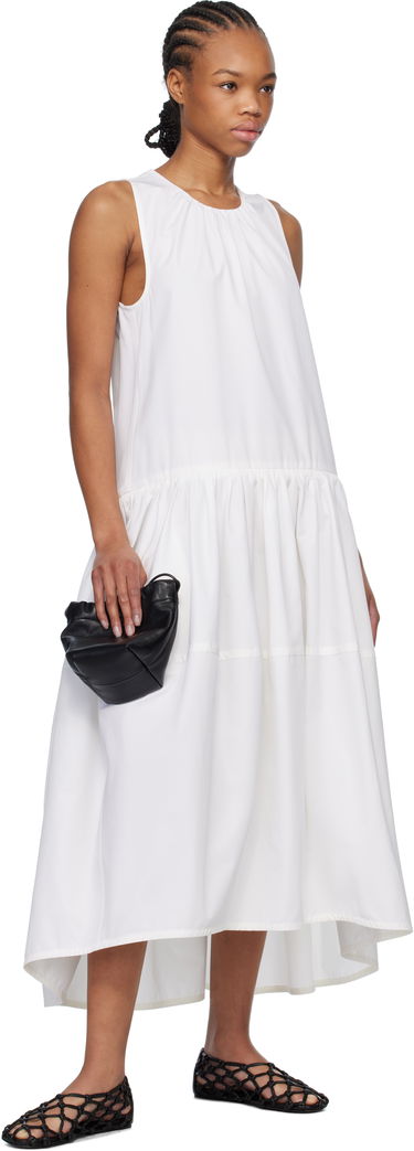 Kjole Jil Sander Jil Sander Crew-Neck Midi Dress Hvid | J02CT0452_J45002, 3