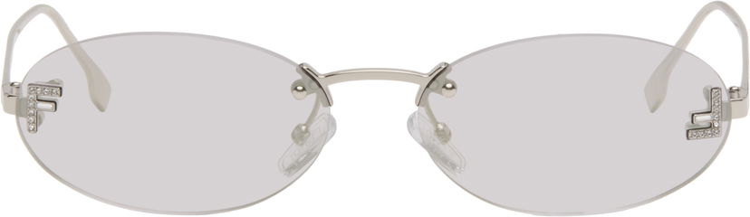 Solbriller FENDI 'Fendi First' Crystal Sunglasses Metalisk | FE4075US@5416C 840126860436