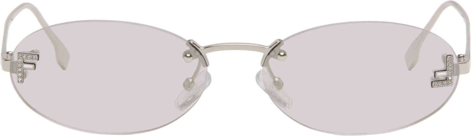 Solbriller FENDI 'Fendi First' Crystal Sunglasses Metalisk | FE4075US@5416C 840126860436, 0