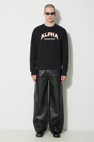Sweatshirt Alpha Industries Alpha Industries College Print Sweatshirt Sort | 146301, 1