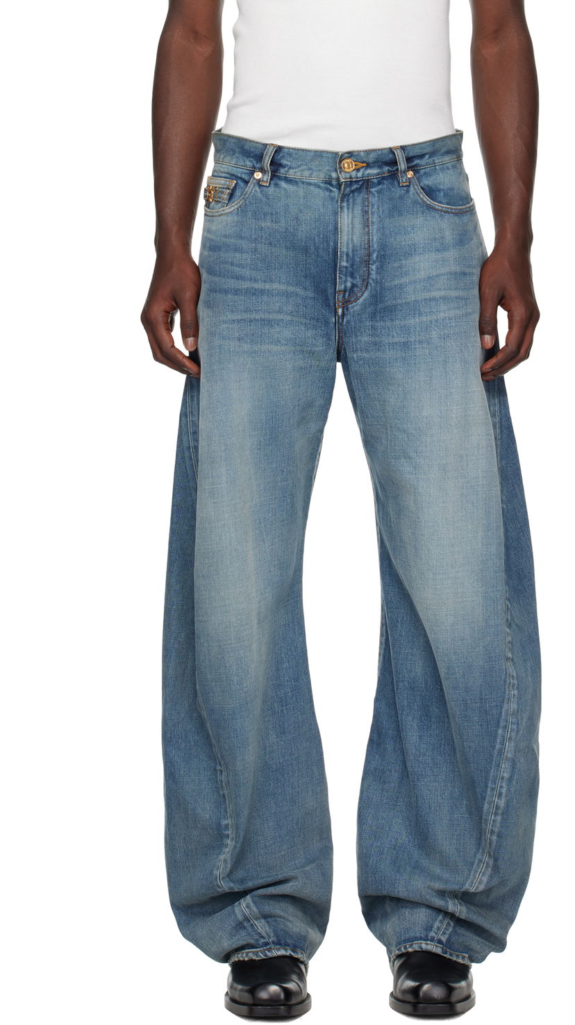 Jeans Versace Versace Baggy Twisted Jeans Blå | 1019900_1A14295